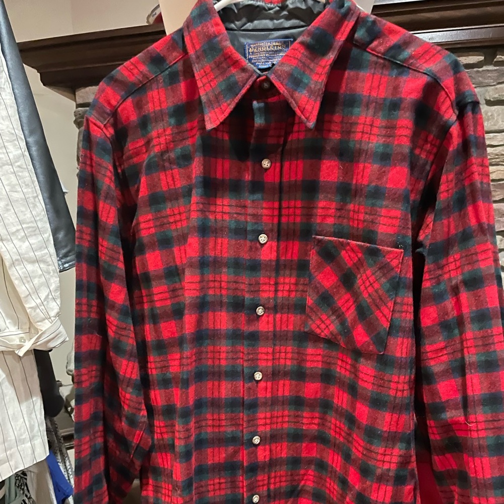 Pendleton Red and Black Checkered Men's Shirt vintage